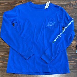 Vineyard Vines Kids Cobalt Blue Long Sleeve Tee